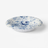 Elegante Pastel Blauwe Waterverf Rozen Papieren Kommen (Gebogen)