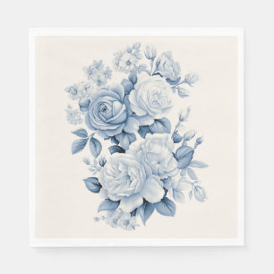 Elegante Pastel Blauwe Waterverf Rozen Servet