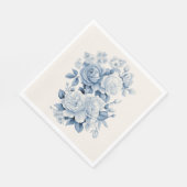 Elegante Pastel Blauwe Waterverf Rozen Servet (Hoek)