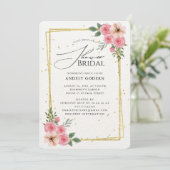 Elegante Pastel Bloem Bruidsdouche Kaart (Staand voorkant)