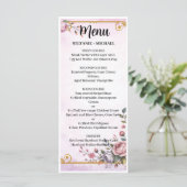Elegante Pastel Bloem Roze Lavendel Bloem Goud Menu (Staand voorkant)