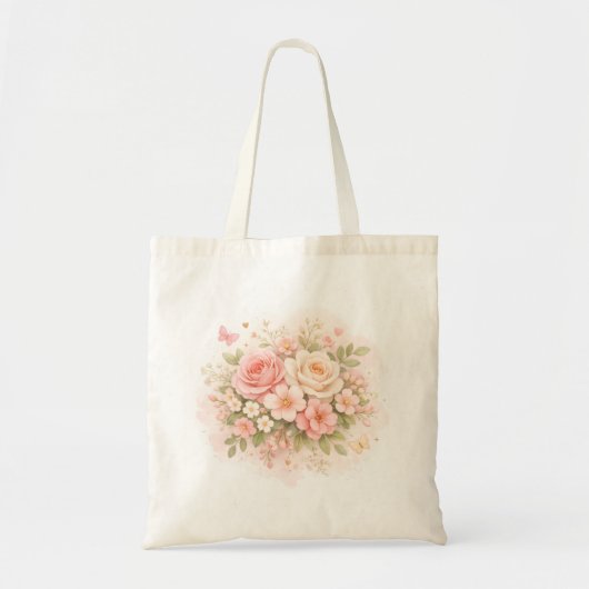 Elegante Pastel Bloem Tas (Voorkant)