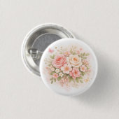Elegante Pastel Bloem Tas Ronde Button 3,2 Cm (Voorkant /achterkant)