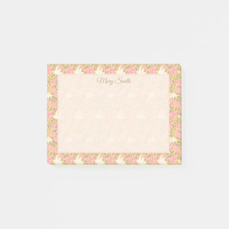 Elegante Pastel Bloem Vogel Randontwerp Post-it® Notes