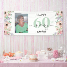 Elegante Pastel Bloemachtige 60e Verjaardagsfeest 