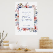 Elegante Pastel Bloemachtige Bruiloft Feestbegroet Poster (Keuken)