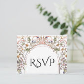 Elegante Pastel  Bloemboog bruiloft RSVP Briefkaart (Staand voorkant)