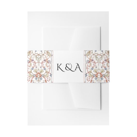 Elegante Pastel  Bloemboog bruiloft RSVP Uitnodigingen Wikkel (Voorkant Voorbeeld)