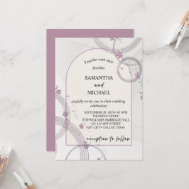 Elegante Pastel Bloemboog Trouwuitnodiging Kaart
