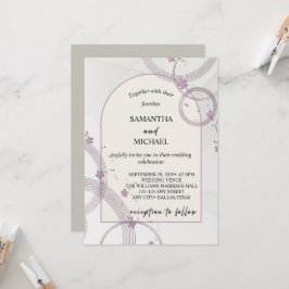 Elegante Pastel Bloemboog Trouwuitnodiging Kaart