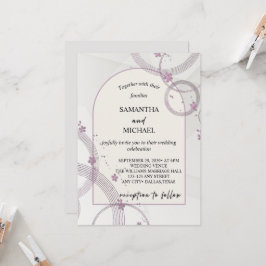 Elegante Pastel Bloemboog Trouwuitnodiging Kaart