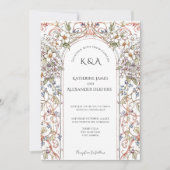 Elegante Pastel Bloemboog Wedding afbeelding Kaart (Voorkant)
