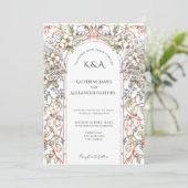 Elegante Pastel Bloemboog Wedding afbeelding Kaart (Staand voorkant)