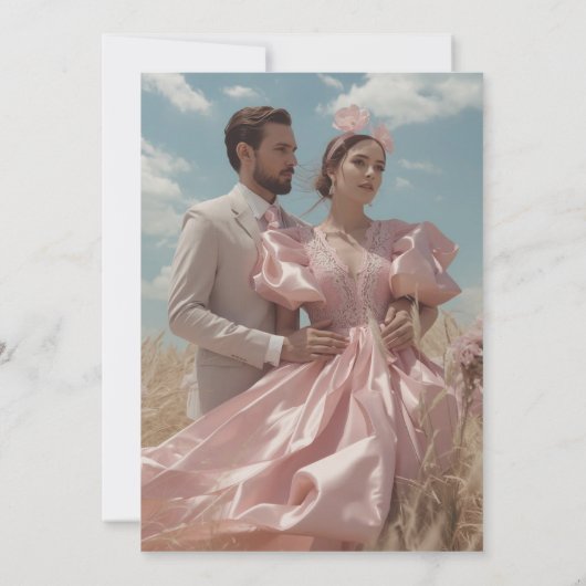 Elegante Pastel  Bloemboog Wedding afbeelding Kaart (Achterkant)