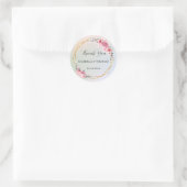 Elegante pastel bloemen Bedankt Trouwfeest Ronde Sticker (Tas)