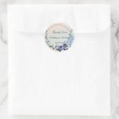 Elegante pastel bloemen Bedankt Trouwfeest Ronde Sticker (Tas)