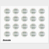 Elegante pastel bloemen Bedankt Trouwfeest Ronde Sticker (Vel)