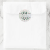 Elegante pastel bloemen Bedankt Trouwfeest Ronde Sticker (Tas)
