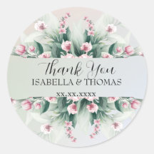 Elegante pastel bloemen Bedankt Trouwfeest