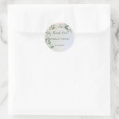 Elegante pastel bloemen Bedankt Trouwfeest Ronde Sticker (Tas)