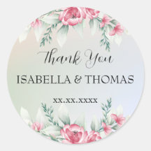 Elegante pastel bloemen Bedankt Trouwfeest