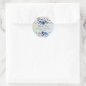 Elegante pastel bloemen Bedankt Trouwfeest Ronde Sticker (Tas)