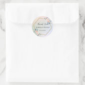 Elegante pastel bloemen Bedankt Trouwfeest Ronde Sticker (Tas)