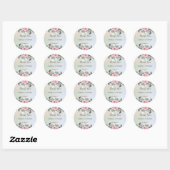 Elegante pastel bloemen Bedankt Trouwfeest Ronde Sticker (Vel)