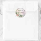 Elegante pastel bloemen Bedankt Trouwfeest Ronde Sticker (Tas)