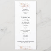 Elegante Pastel Bloemen Blush Grijs Script Bruilof Programmakaart (Achterkant)