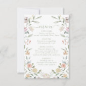 Elegante pastel Bloemen Boheemse bruiloft Menu (Voorkant)