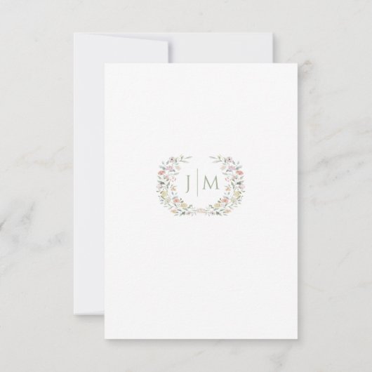 Elegante pastel Bloemen Boheemse bruiloft Menu (Achterkant)