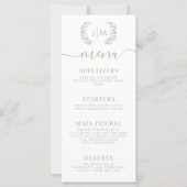 Elegante Pastel Bloemen Botanische bruiloft Menu K (Voorkant)