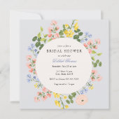 Elegante Pastel Bloemen Bruids Douche Uitnodiging (Voorkant)