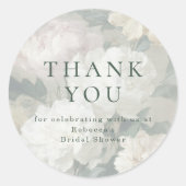 Elegante Pastel  Bloemen bruiloft Dank u Ronde Sticker (Voorkant)