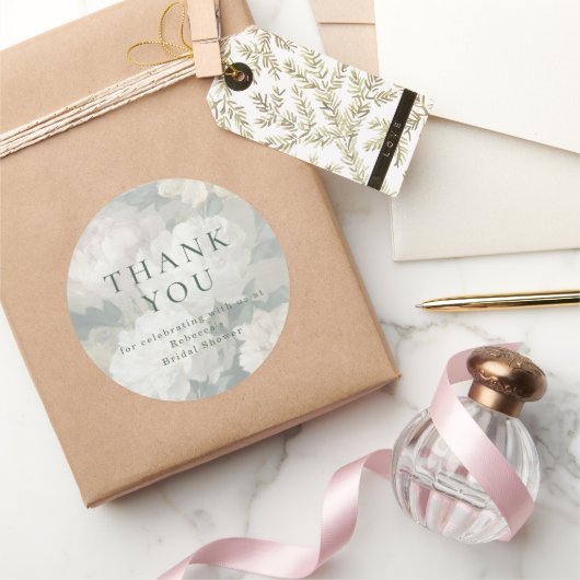 Elegante Pastel  Bloemen bruiloft Dank u Ronde Sticker (Geschenken)