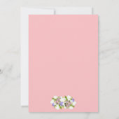 Elegante Pastel Bloemen Goud en Roze Bruiloft Kaart (Achterkant)