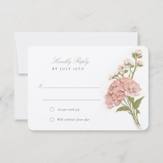 Elegante Pastel Bloemen Huwelijk RSVP Kaart (Voorkant)