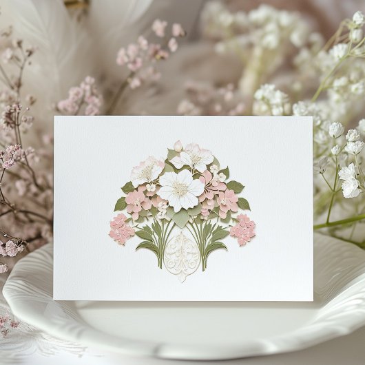 Elegante Pastel Bloemen Huwelijk RSVP Kaart