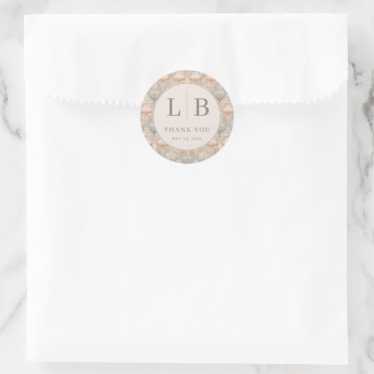 Elegante Pastel Bloemen Ronde Sticker (Tas)