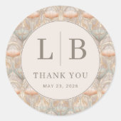 Elegante Pastel Bloemen Ronde Sticker (Voorkant)