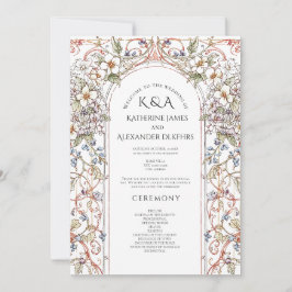 Elegante pastel  Bloemen Trouwprogramma Kaart