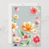 Elegante Pastel Bloemen Zachte Grijze Achtergrond  Kaart (Achterkant)