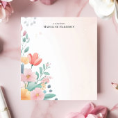 Elegante pastel bloemenboeket gepersonaliseerde na notitieblok