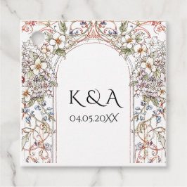 Elegante Pastel  Bloemenboog bruiloft Bedankjes Labels