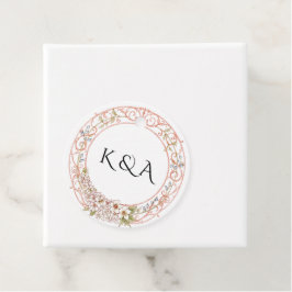 Elegante Pastel  Bloemenboog bruiloft Bedankjes Labels