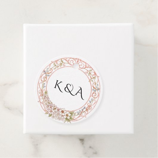 Elegante Pastel  Bloemenboog bruiloft Bedankjes Labels (In situ)