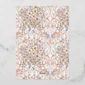 Elegante Pastel  Bloemenboog bruiloft Folie Uitnodiging (Achterkant)