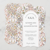 Elegante Pastel  Bloemenboog bruiloft Kaart (Voorkant / Achterkant)