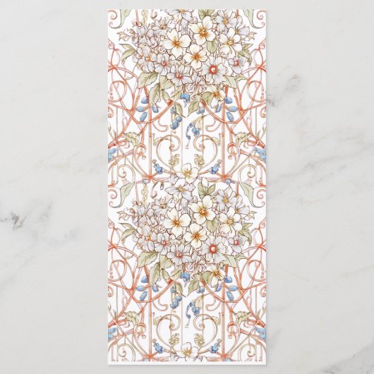 Elegante Pastel Bloemenboog bruiloft Menu (Achterkant)